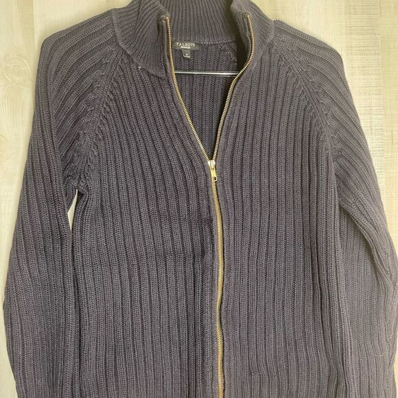 Talbots navy‎ long sleeve zip cardigan sweater, size medium - Picture 5 of 11
